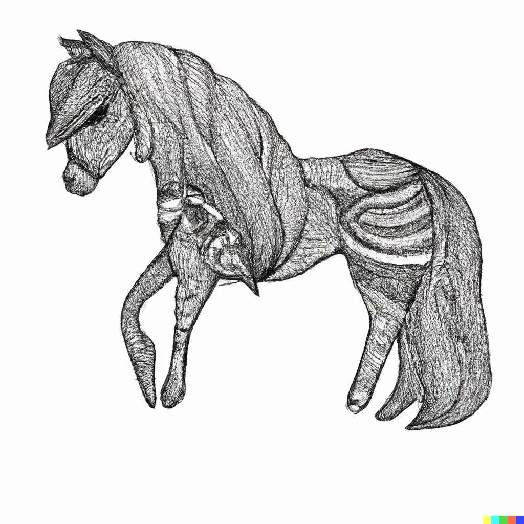 a horse, zentangle drawing